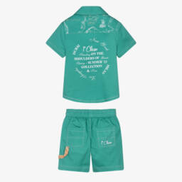 Alviero Martini-Комплект для мальчиков с геометрическим узором морской зелени | Childrensalon Outlet