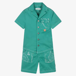 Alviero Martini-Комплект для мальчиков с геометрическим узором морской зелени | Childrensalon Outlet