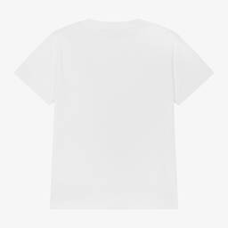 Alviero Martini-Boys White & Beige Monogram Cotton T-Shirt | Childrensalon Outlet