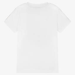 Alviero Martini-Белая хлопковая футболка с тигренком | Childrensalon Outlet