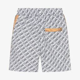 الفيرو مارتيني-Boys White Cotton Shorts  | Childrensalon Outlet