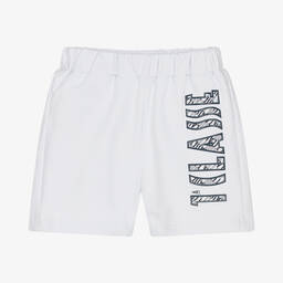 Alviero Martini-Boys White Cotton Shorts  | Childrensalon Outlet