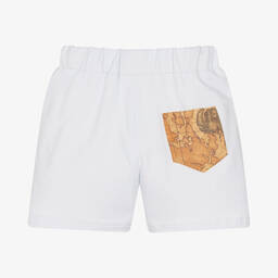 Alviero Martini-Boys White Cotton Shorts  | Childrensalon Outlet
