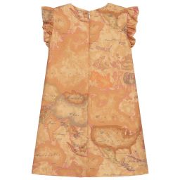 Alviero Martini-Бежевое платье с географической картой | Childrensalon Outlet