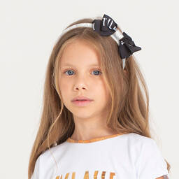 الفيرو مارتيني-طوق للشعر قطن جيرسي لون بيج للبنات | Childrensalon Outlet