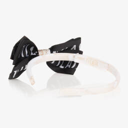 الفيرو مارتيني-طوق للشعر قطن جيرسي لون بيج للبنات | Childrensalon Outlet