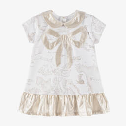 Alviero Martini-فستان قطني أنيق للبنات بلمسات ذهبية | Childrensalon Outlet