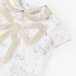 Alviero Martini-فستان قطني أنيق للبنات بلمسات ذهبية | Childrensalon Outlet