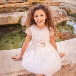 Alviero Martini-Платье из хлопка и тюля с географическим узором для девочек | Childrensalon Outlet