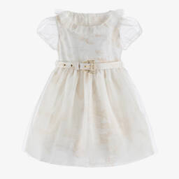 Alviero Martini-Платье из хлопка и тюля с географическим узором для девочек | Childrensalon Outlet