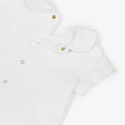 Alviero Martini-Girls Gold & White Cotton Map Dress | Childrensalon Outlet