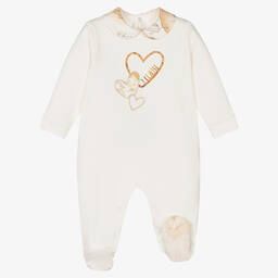 Alviero Martini-Girls Ivory Map Babygrow Set | Childrensalon Outlet