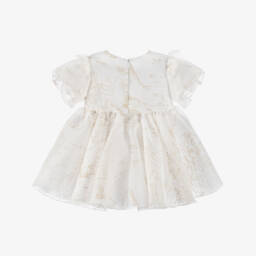 Alviero Martini-Кремовое платье из органзы с картой для девочек | Childrensalon Outlet