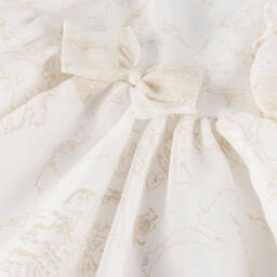 Alviero Martini-Кремовое платье из органзы с картой для девочек | Childrensalon Outlet