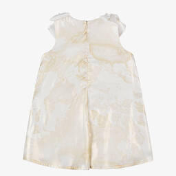 Alviero Martini-Girls Ivory Satin Geo Map Print Dress | Childrensalon Outlet