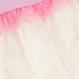 Alviero Martini-Girls Lilac Purple & Beige Geo Map Dress | Childrensalon Outlet