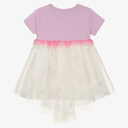 Alviero Martini-Girls Lilac Purple & Beige Geo Map Dress | Childrensalon Outlet
