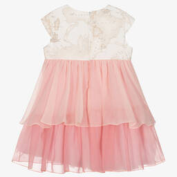 Alviero Martini-Girls Pink Chiffon Geo Map Dress | Childrensalon Outlet