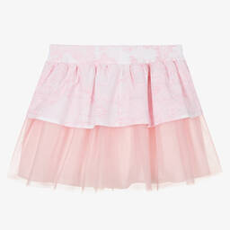 Alviero Martini-Girls Pink Cotton Geo Map Skirt | Childrensalon Outlet