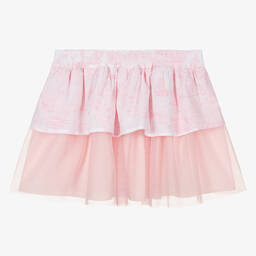 Alviero Martini-Girls Pink Cotton Geo Map Skirt | Childrensalon Outlet
