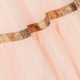 Alviero Martini-Girls Pink Geo Map Sparkle Belt Dress | Childrensalon Outlet