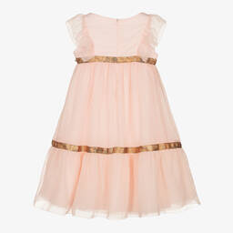 Alviero Martini-Girls Pink Geo Map Sparkle Belt Dress | Childrensalon Outlet