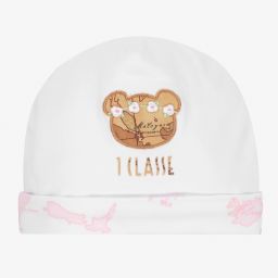 Alviero Martini-Girls White Geo Map Bear Hat | Childrensalon Outlet