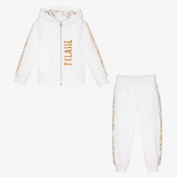 Alviero Martini-Girls White Geo Map Tracksuit | Childrensalon Outlet