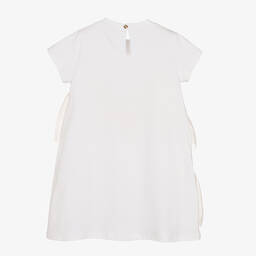 Alviero Martini-Girls White Jersey & Tulle Dress | Childrensalon Outlet