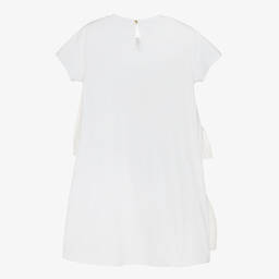 Alviero Martini-Girls White Jersey & Tulle Dress | Childrensalon Outlet