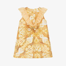 Alviero Martini-Girls Yellow & Gold A-Line Logo Dress | Childrensalon Outlet