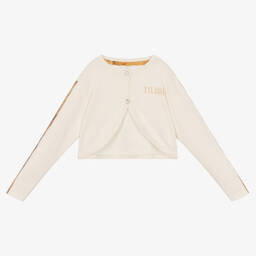Alviero Martini-Ivory & Beige Geo Map Cardigan | Childrensalon Outlet