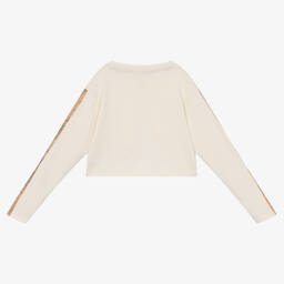 Alviero Martini-Ivory & Beige Geo Map Cardigan | Childrensalon Outlet