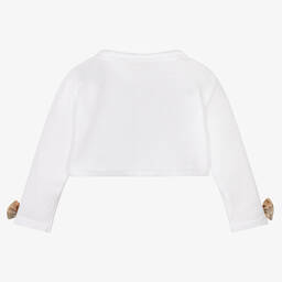 Alviero Martini-Ivory Cotton Geo Map Cardigan | Childrensalon Outlet