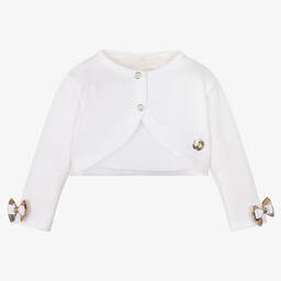 Alviero Martini-Ivory Cotton Geo Map Cardigan | Childrensalon Outlet