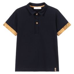Alviero Martini-Navy Blue Geo Map Polo Shirt | Childrensalon Outlet