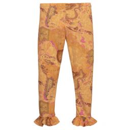 Alviero Martini-Teen Beige Geo Map Leggings | Childrensalon Outlet