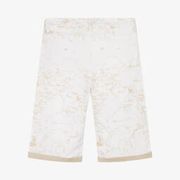 Alviero Martini-Teen Beige Geo Map Shorts | Childrensalon Outlet