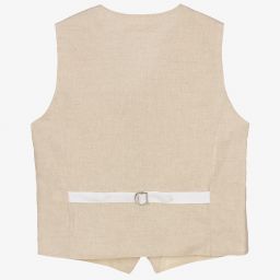 Alviero Martini-Teen Beige Linen Waistcoat | Childrensalon Outlet