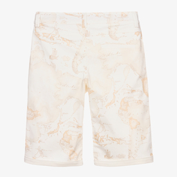 Alviero Martini-Бежевые шорты с картой мира для подростков | Childrensalon Outlet