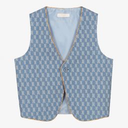 Alviero Martini-Teen Blue Chambray Waistcoat | Childrensalon Outlet