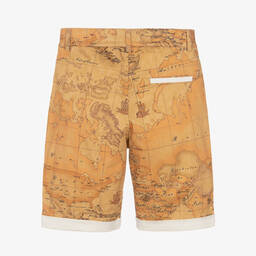 Alviero Martini-Teen Boys Beige Geo Map Shorts | Childrensalon Outlet