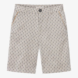 Alviero Martini-Teen Boys Beige Monogram Shorts | Childrensalon Outlet
