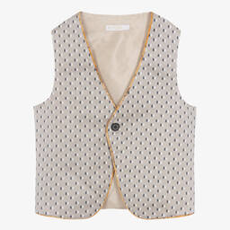 Alviero Martini-Teen Boys Beige Monogram Waistcoat | Childrensalon Outlet