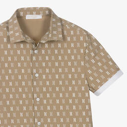 الفيرو مارتيني-طقم شورت قطن بوبلين لون بيج وأبيض للمراهقين | Childrensalon Outlet