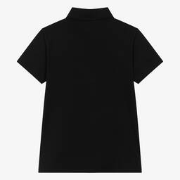 Alviero Martini-Teen Boys Black Geo Map Cotton Polo Shirt | Childrensalon Outlet