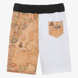 Alviero Martini-Teen Boys Black Geo Map Shorts | Childrensalon Outlet