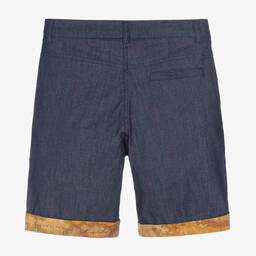 الفيرو مارتيني-شورت تينز ولادي قطن شامبري لون أزرق | Childrensalon Outlet