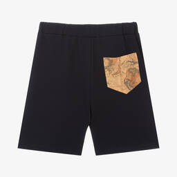 Alviero Martini-Teen Boys Blue Cotton Logo Shorts | Childrensalon Outlet
