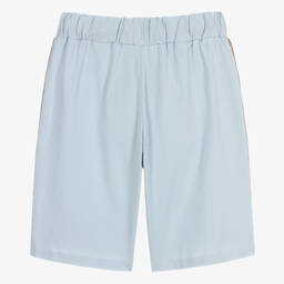 Alviero Martini-Teen Boys Blue Geo Map Cotton Shorts | Childrensalon Outlet